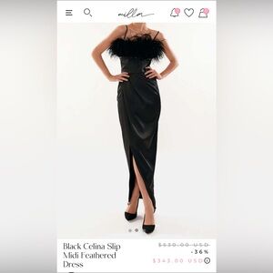 Milla Black Feather Gown